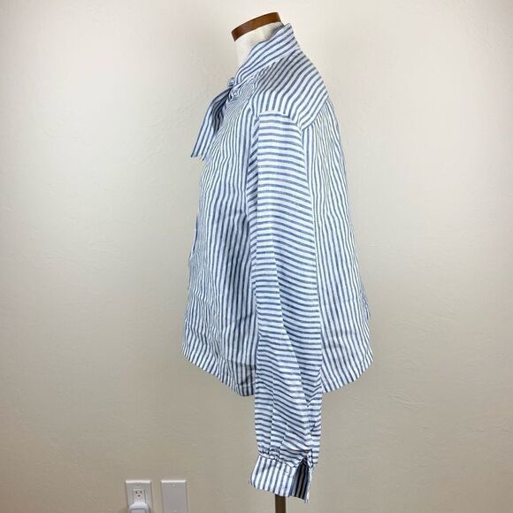 Frame Handkerchief Striped Linen Top - Picture 5 of 7